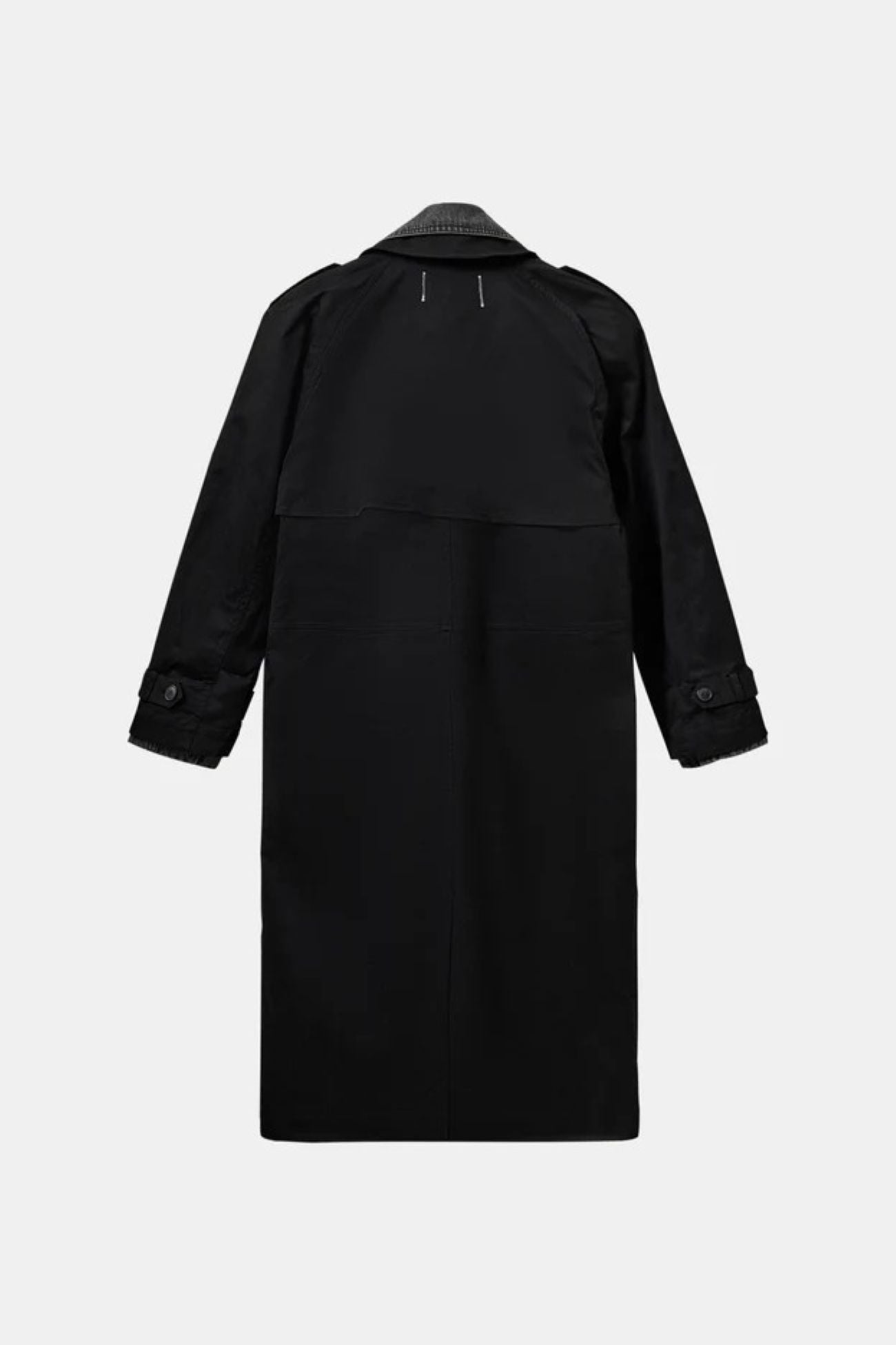 Dylan Biker Trench Black/Grey Denim