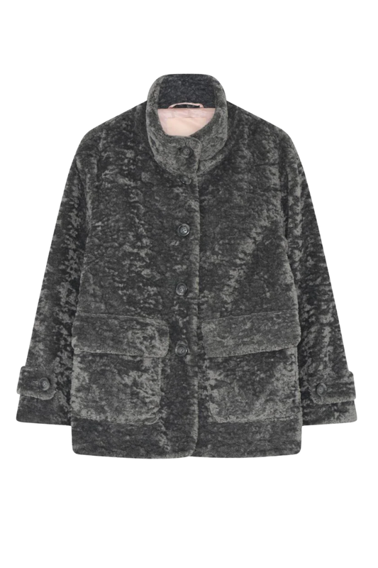 Maddy, fake fur coat - grå