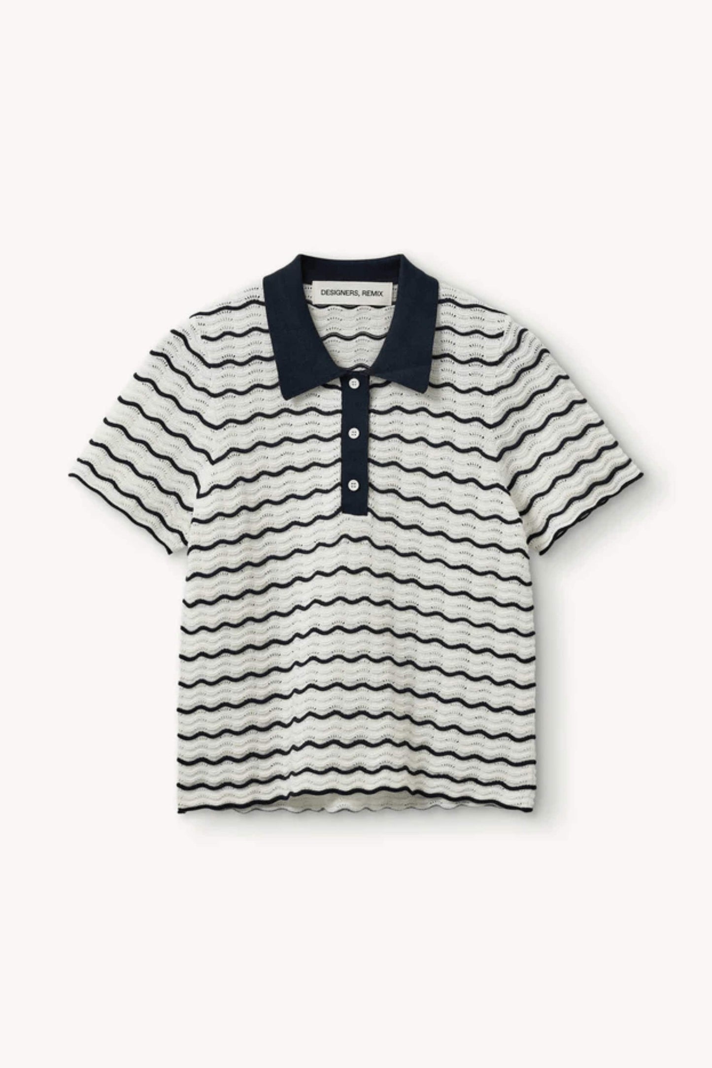 Taliana Wave Polo Cream/Navy stripe