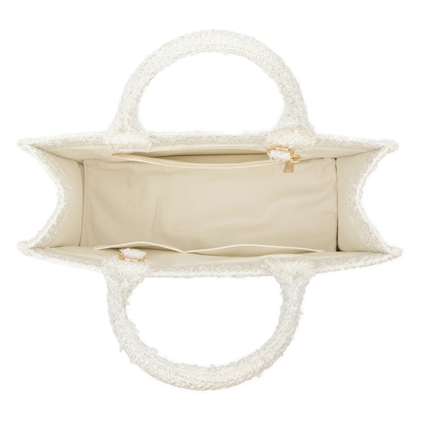 TWEED TOTE BAG SMALL VANILLA