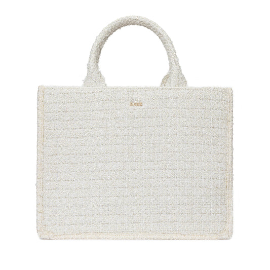 TWEED TOTE BAG SMALL VANILLA