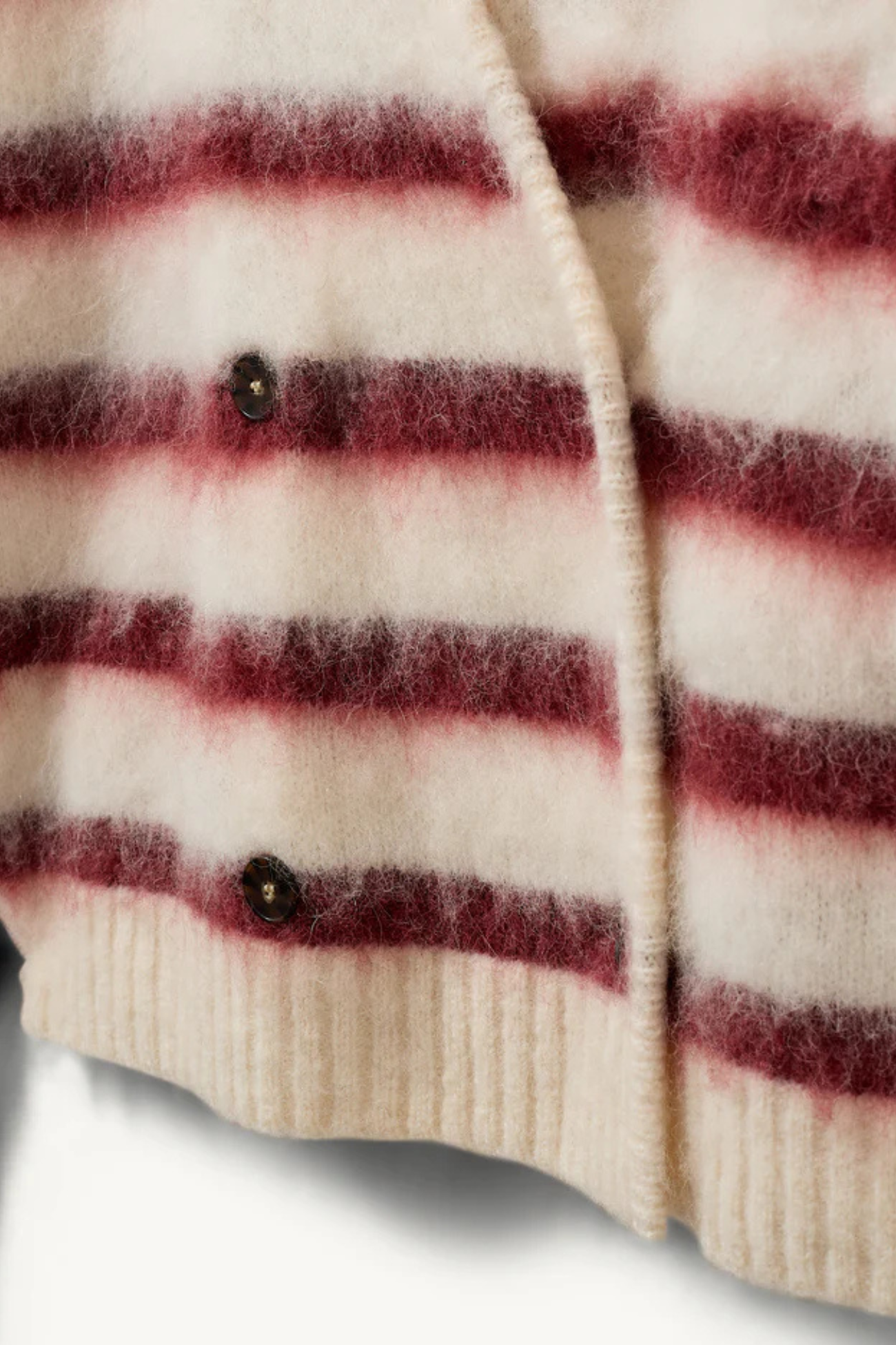 Verona V Brushed Jacket Cream/Burgundy Stripes