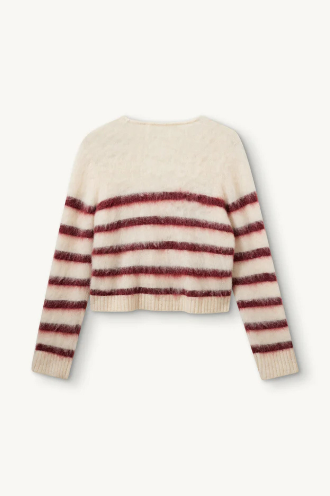 Verona V Brushed Jacket Cream/Burgundy Stripes