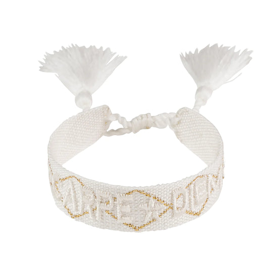 WOVEN FRIENDSHIP BRACELET "CARPE DIEM" WHITE