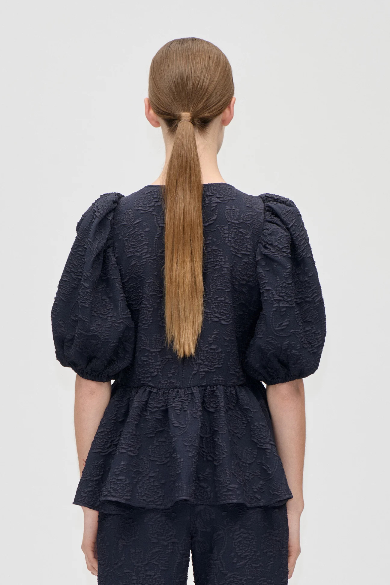 PUFF SLEEVE PEPLUM TOP - GARDEN RELIEF