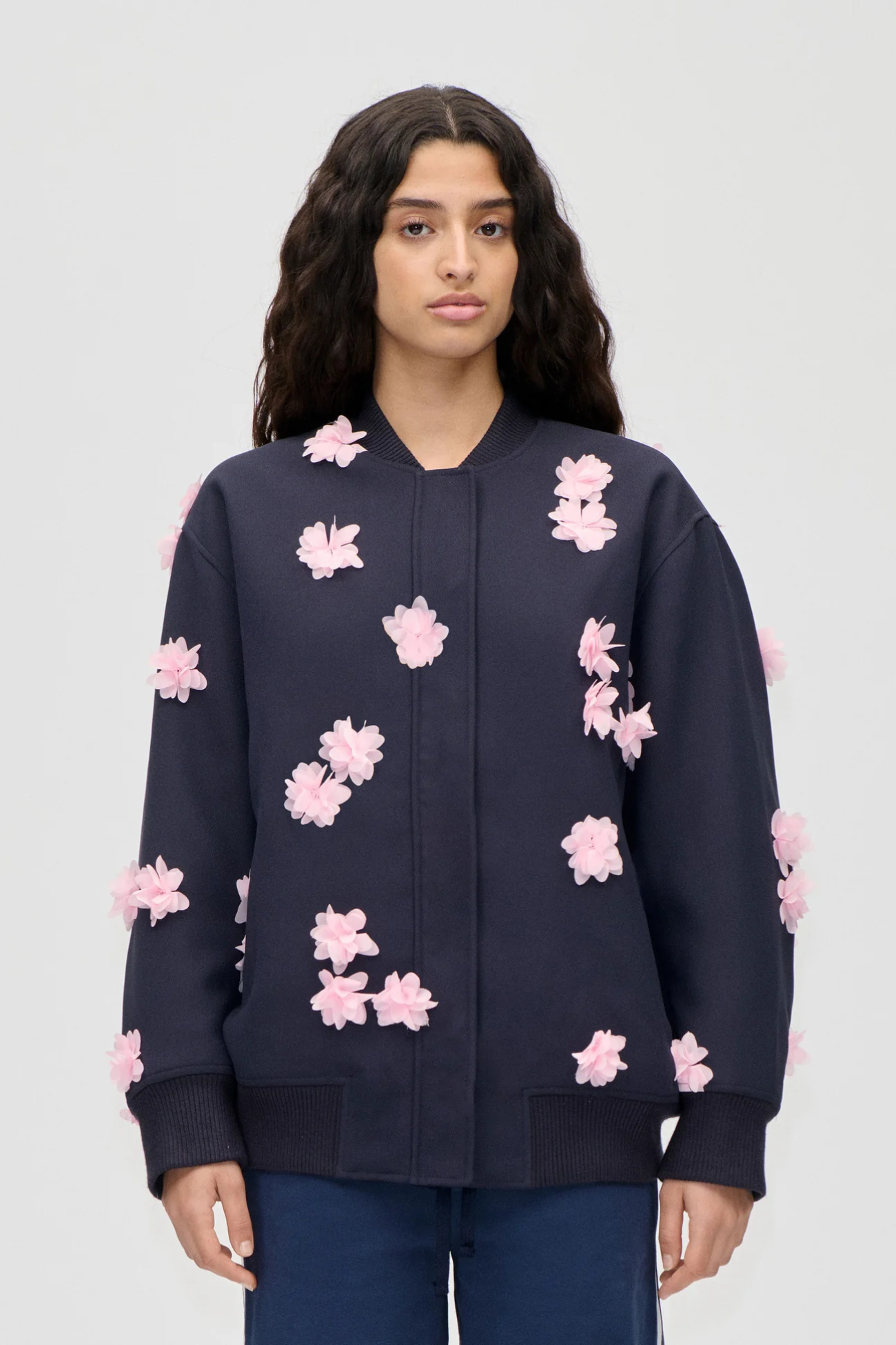 FLORAL BOMBER JACKET - PINK PETUNIA
