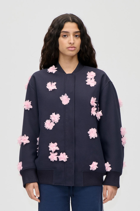 FLORAL BOMBER JACKET - PINK PETUNIA