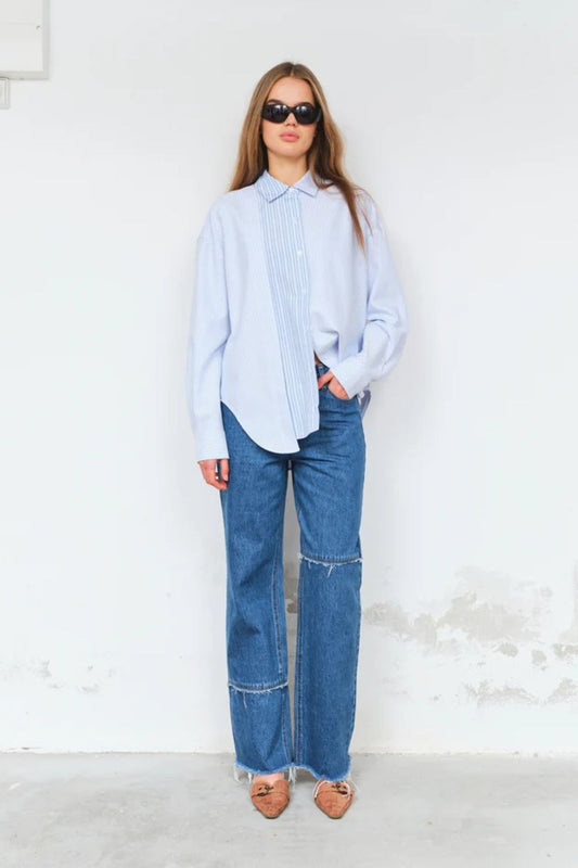 Adrian Mix Shirt Light Blue Stripes Mix
