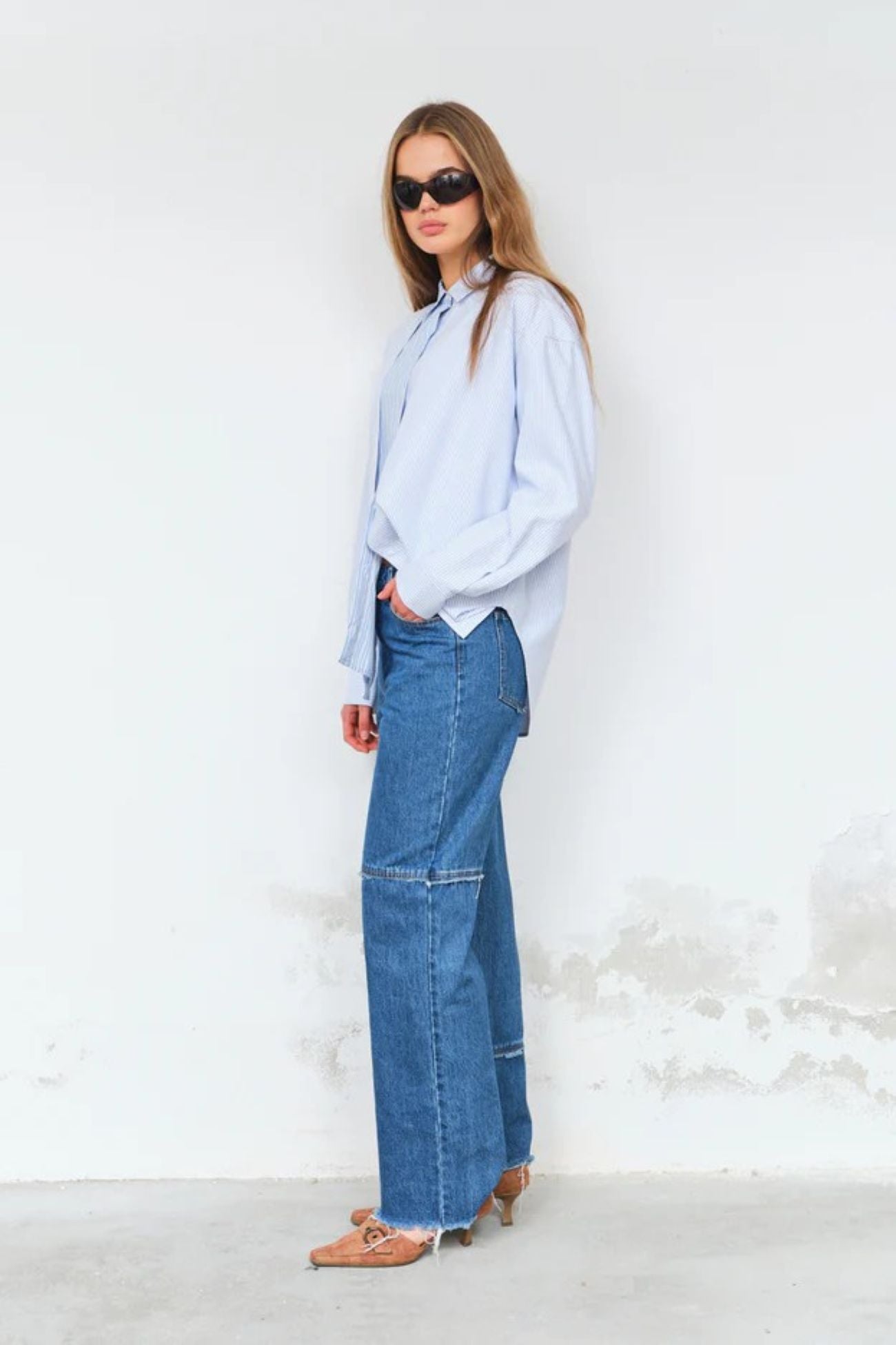 Adrian Mix Shirt Light Blue Stripes Mix