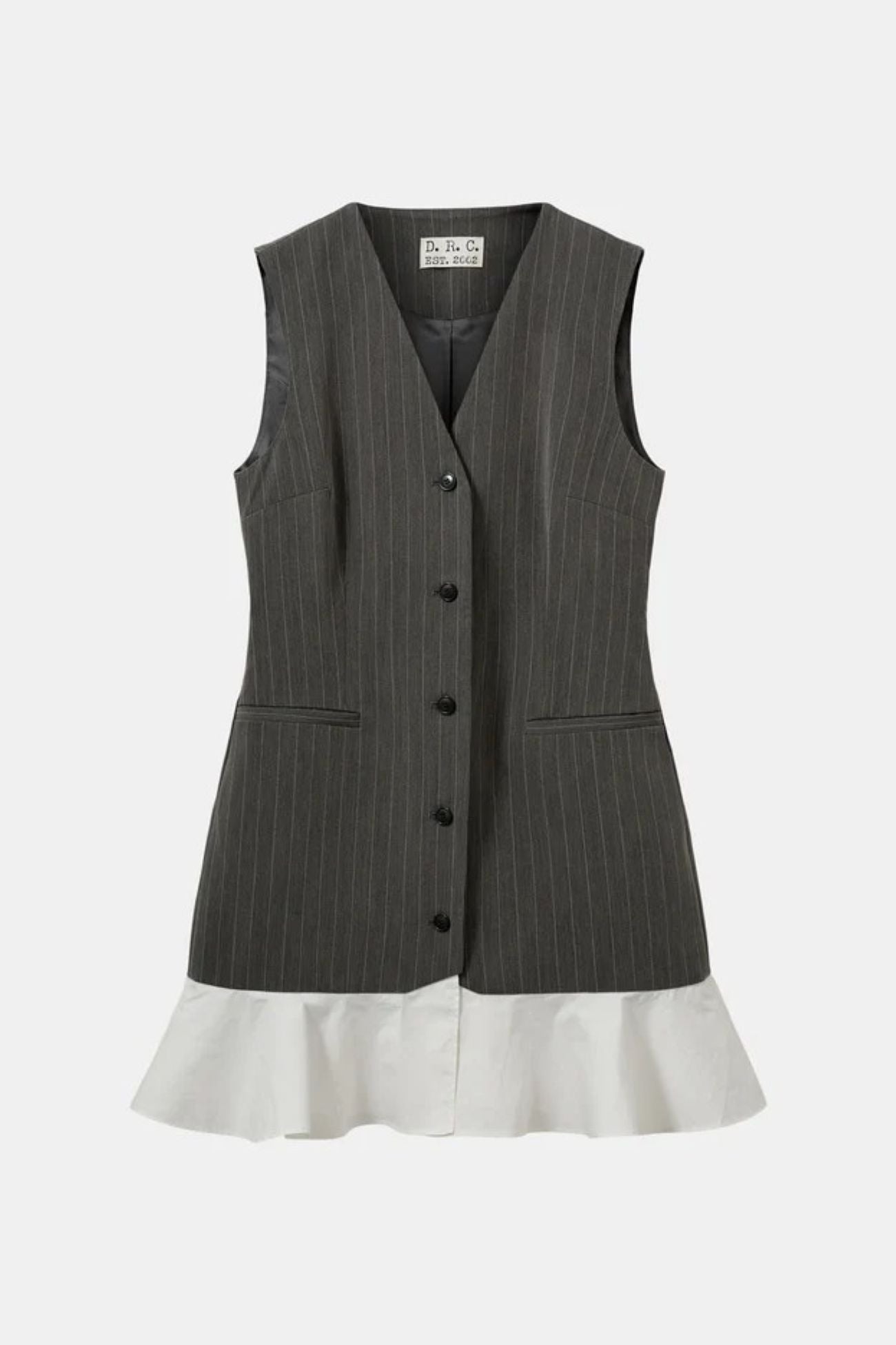 Steven Short Dress Grey/White Pinstripes